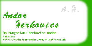 andor herkovics business card